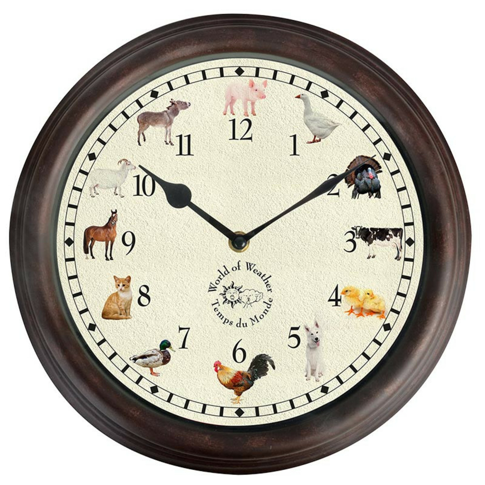 Horloge musicale animaux de ferme 30cm