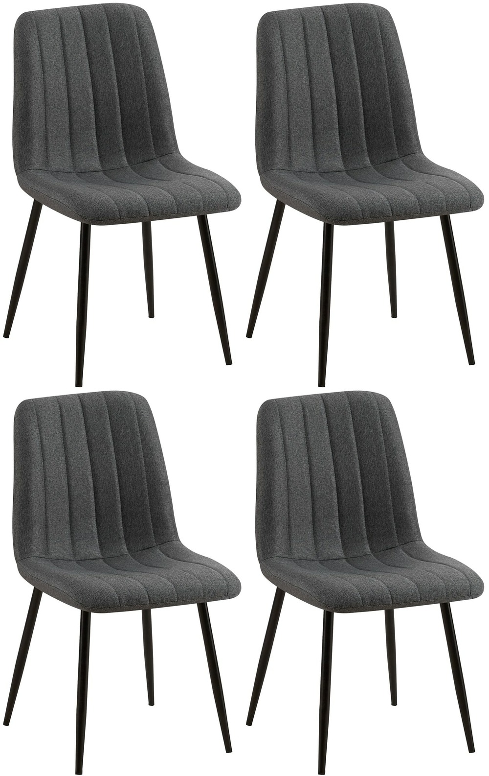 Lot de 4 chaises dijon tissu
