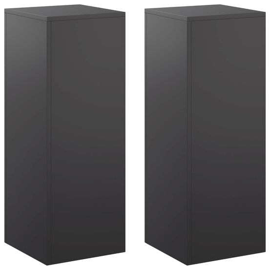 Support de plante 2 pcs noir 30 x 30 x 80 cm acier