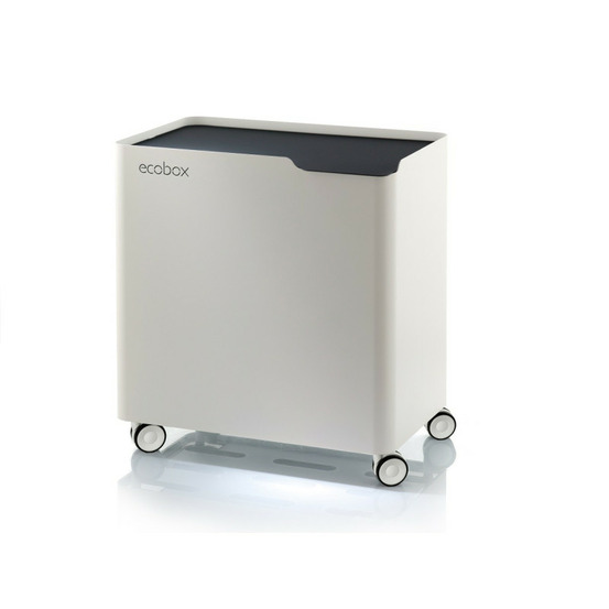 Poubelle de tri ecobox 60 l, design compact sur roulettes
