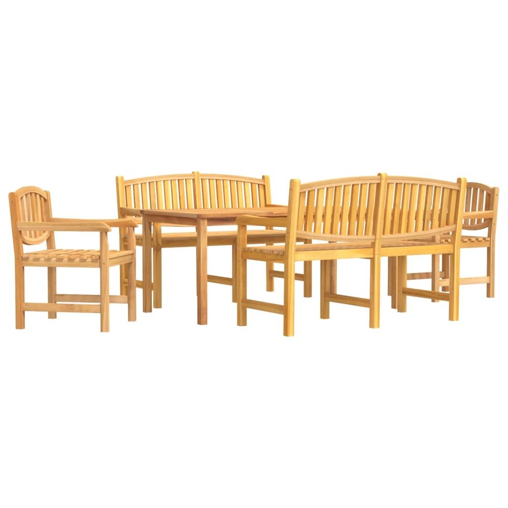 Ensemble à manger de jardin 5pcs bois de teck massif