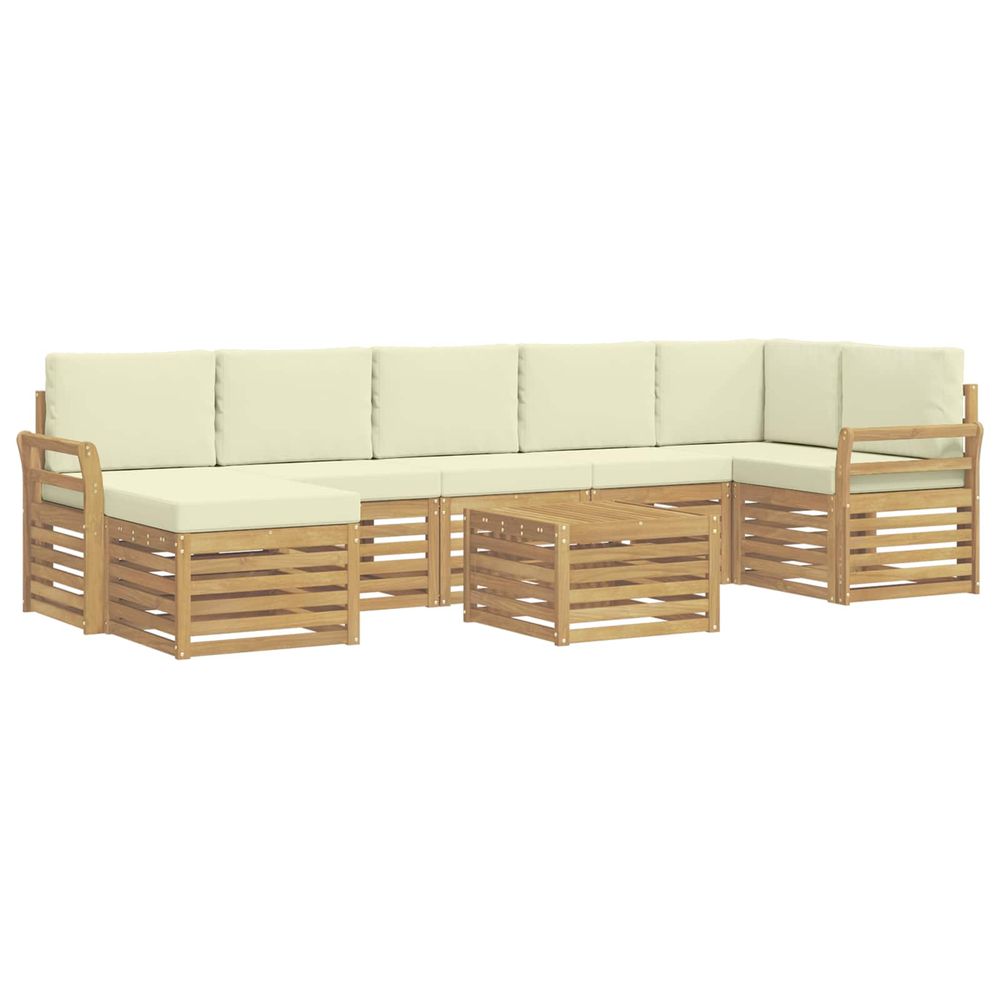 Ensemble de canapés d'extérieur 8 pc blanc et crème polyester
