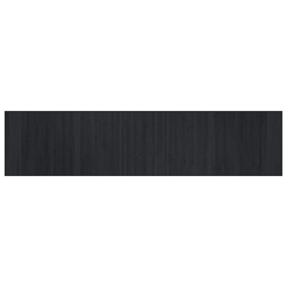 Tapis rectangulaire noir 70x300 cm bambou