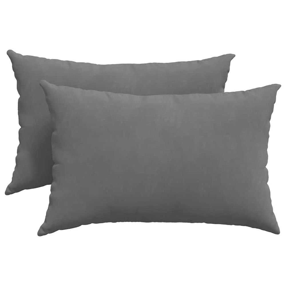 Coussins de canapé 2 pc tissu gris foncé 60 x 40 cm