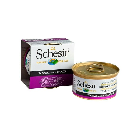 Pâtée en gelée thon/boeuf chat (boite 85g) - schesir 85 g