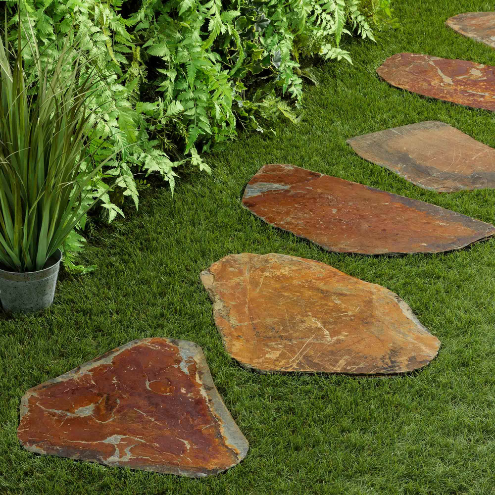 Pas japonais irrégulier ardoise multicolore 50-70x3 cm (à l'unité) - ro'ma nature