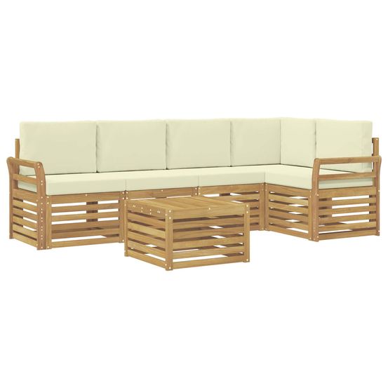Ensemble de canapés d'extérieur 6 pc blanc et crème polyester