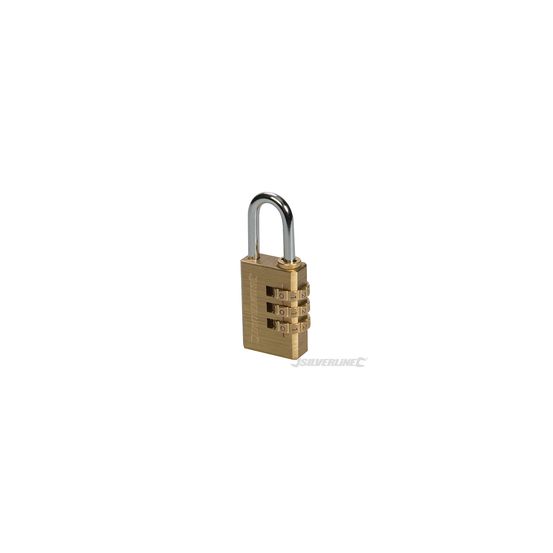 Silverline - cadenas en laiton à combinaison - 3 chiffres
