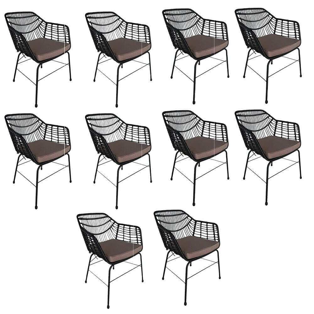 Home deluxe chaise de jardin avec coussin d'assise tara - 63 x 60 x 82 cm résistante aux intempéries | fauteuil de jardin, chaises