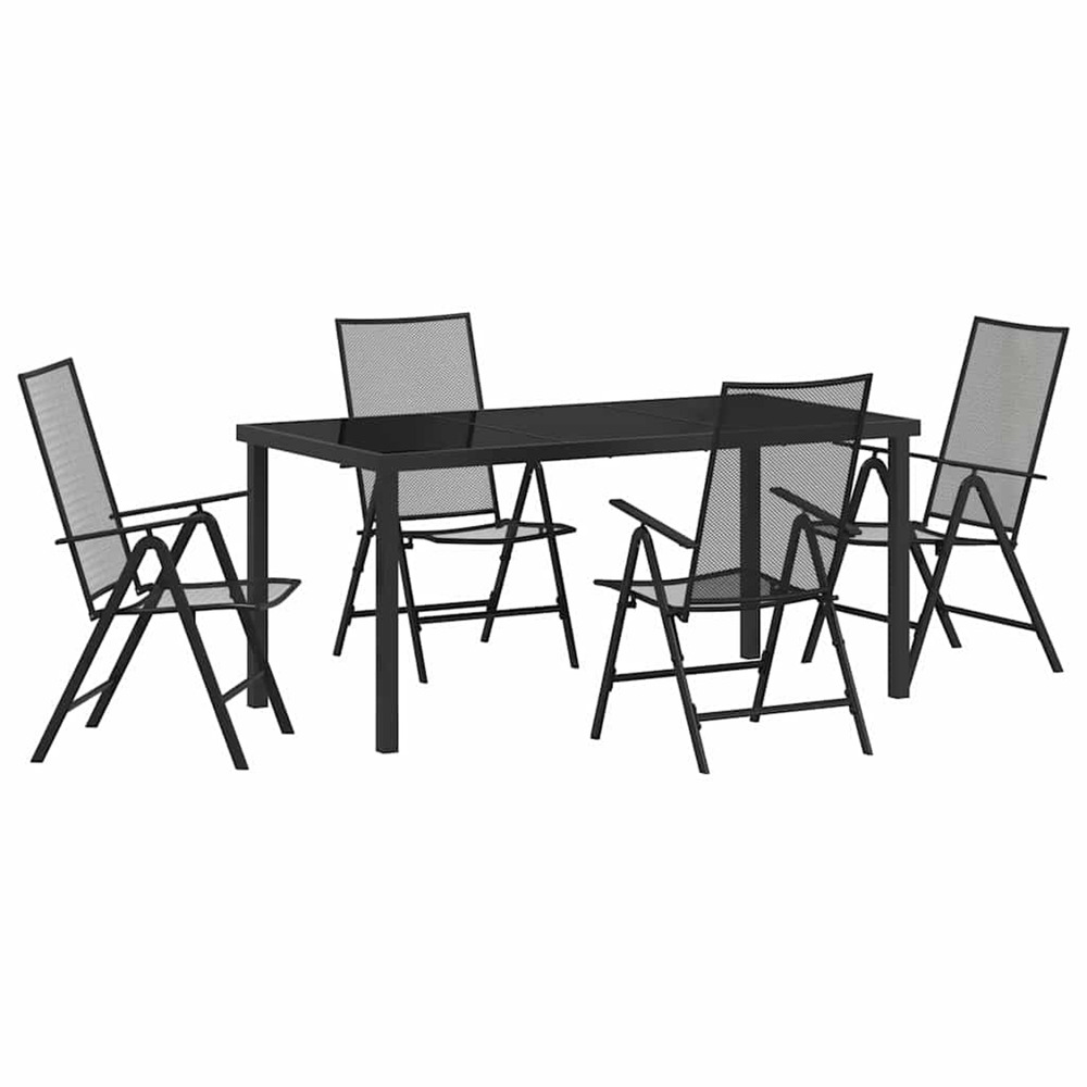 Ensemble de salle à manger pour jardin 5 pcs anthracite