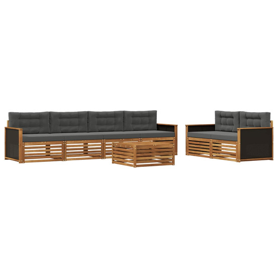 Ensemble de canapés d'extérieur 7 pcs naturel et anthracite