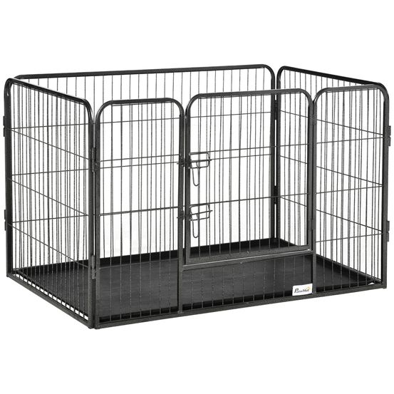 Cage chien métal intérieur extérieur plateau amovible 109x74x71cm gris - comfortxl pet living