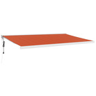 Auvent rétractable orange et marron 5x3 m tissu et aluminium