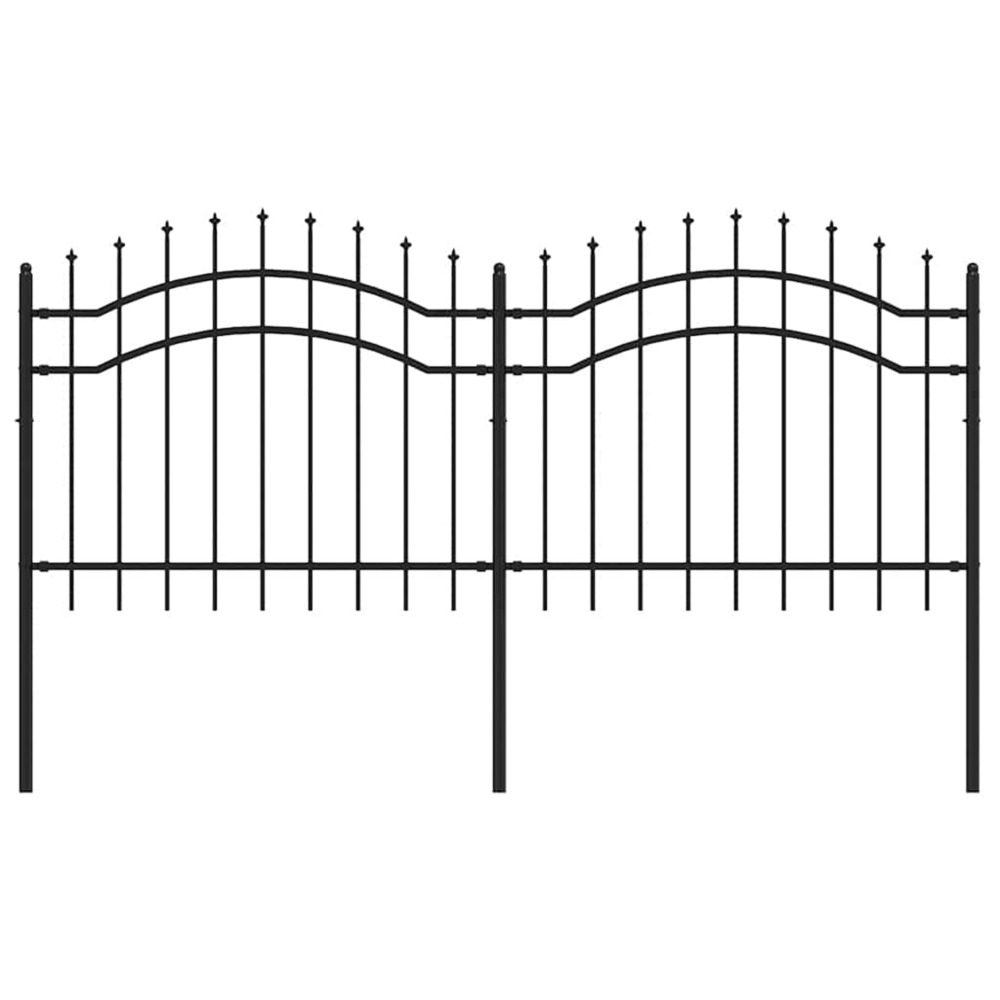 Clôture de jardin woerden avec pointe en forme de lance, acier noir 240 x 100 cm