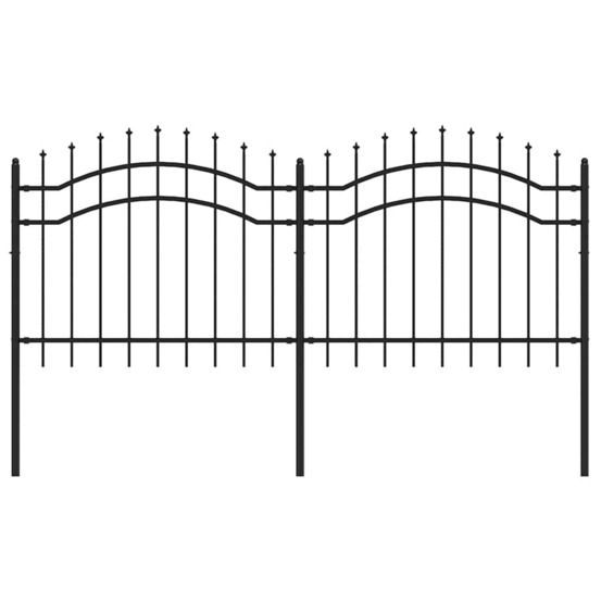 Clôture de jardin woerden avec pointe en forme de lance, acier noir 240 x 100 cm