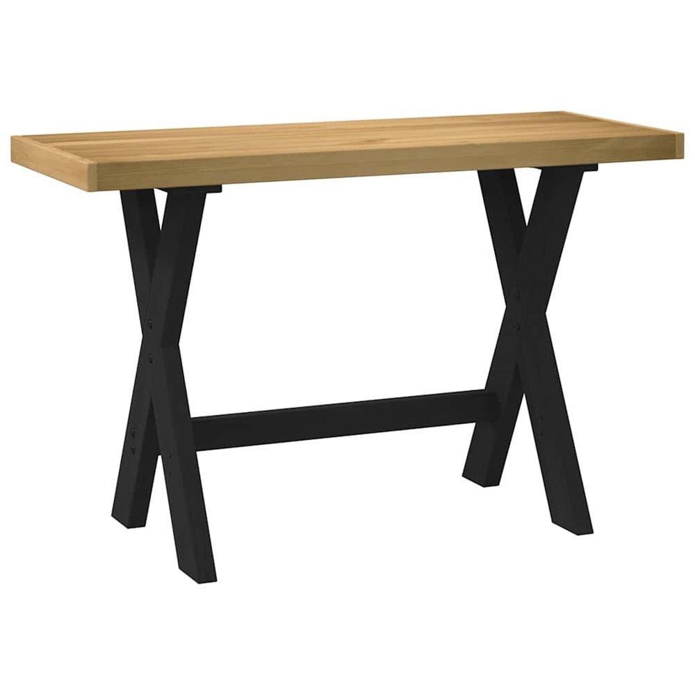 Bureau noain pieds en forme de x 120x50x75 cm bois massif pin