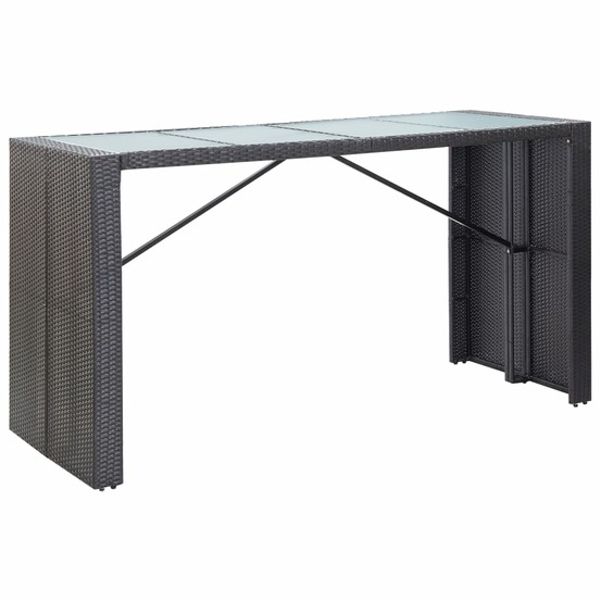 Ensemble de bar d'extérieur 9 pcs résine tressée noir