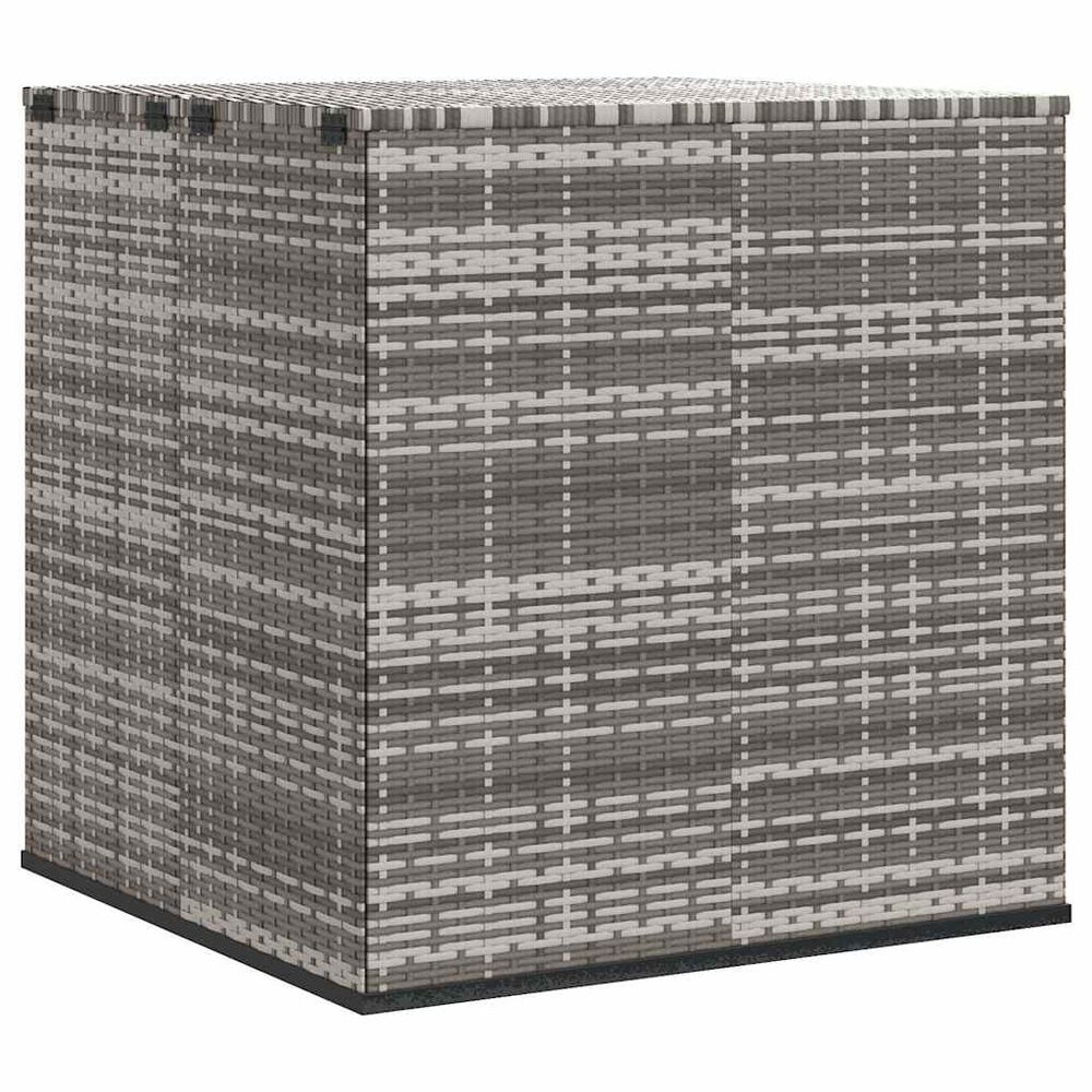 Boîte à coussins de jardin résine tressée 100x97,5x104 cm gris