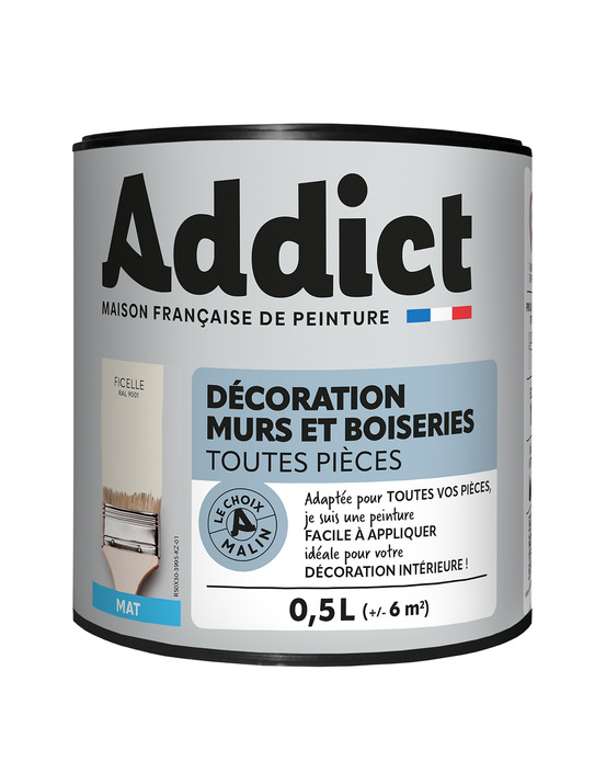 Peinture addict déco.m&bois mat ficelle 0,5l - addict