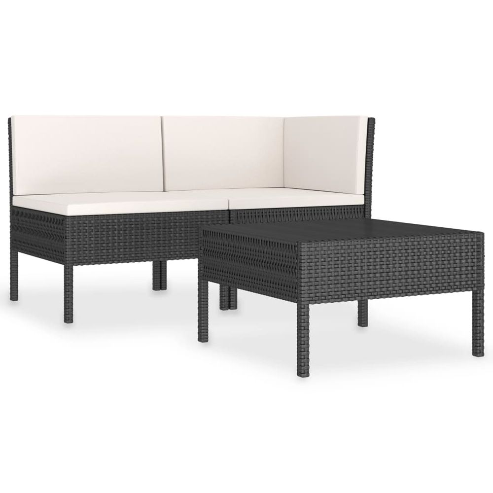 Salon de jardin 3 pcs avec coussins