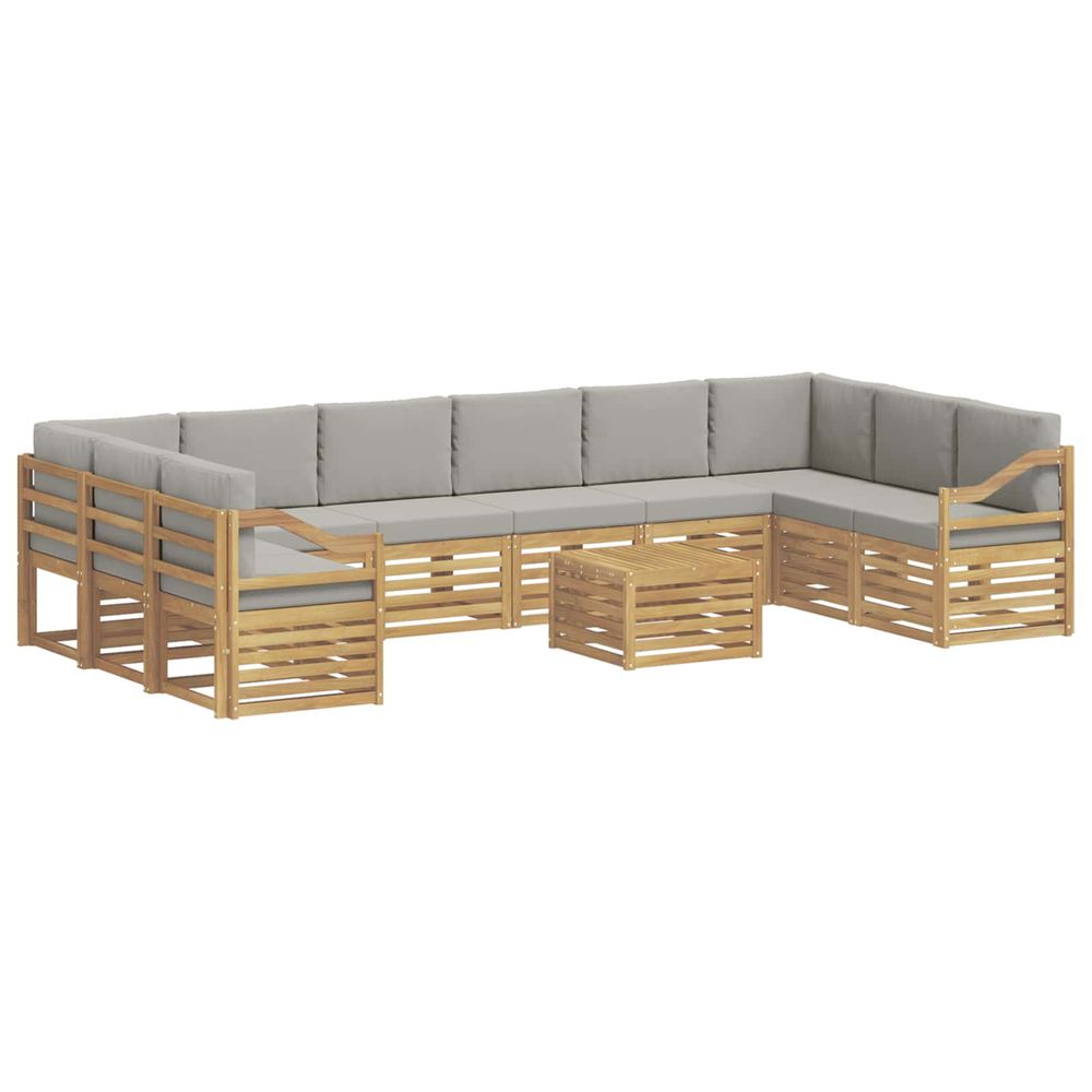 Ensemble de canapés d'extérieur 11 pc blanc et gris clair