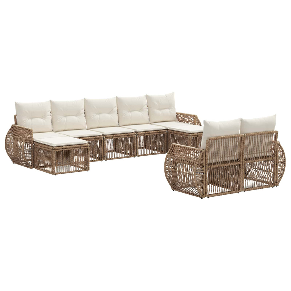 Ensemble de canapé de jardin 9 pcs beige et blanc crème