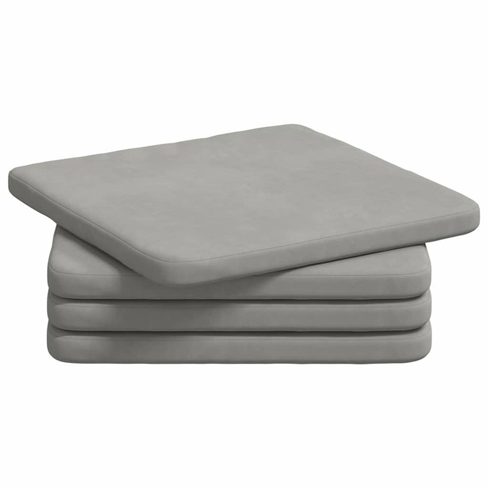 Coussins de siège 4 pc tissu en microfibre gris clair