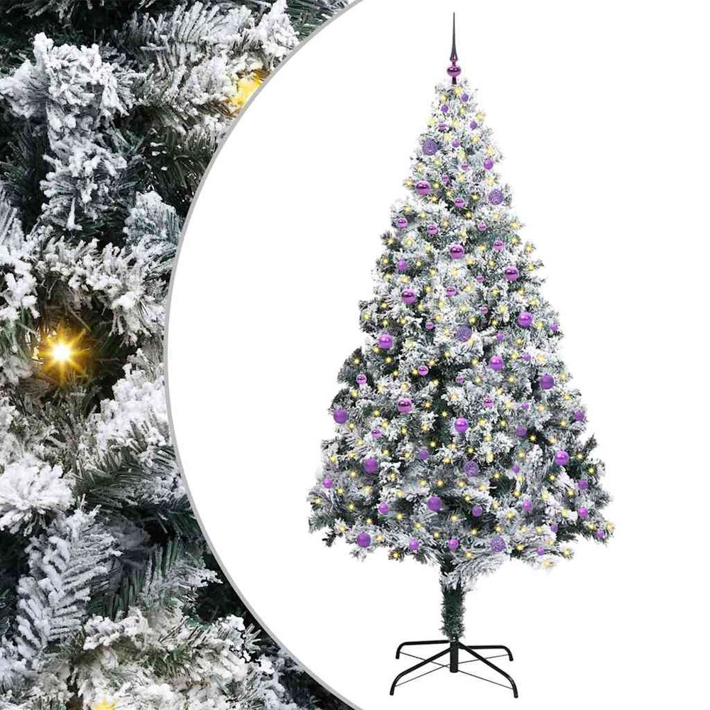 Sapin de noël artificiel blanc 240 cm pvc, acier et plastique
