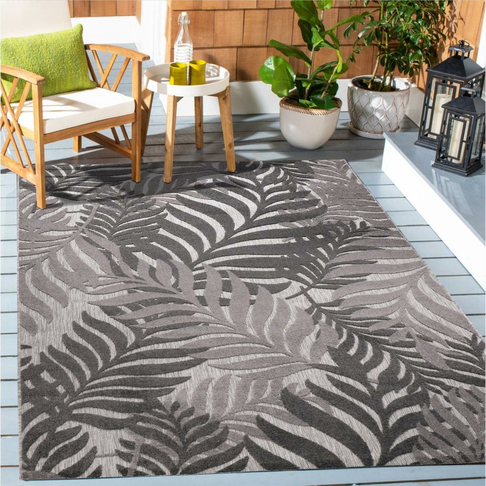 Tapis extérieur 120x170 tissé kilim gris chimek