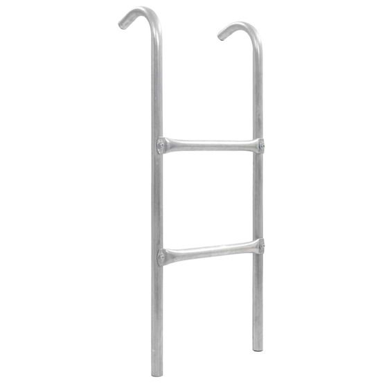 Échelle de trampoline à 2 marches acier argenté 72 cm (convient pour une hauteur de 65 cm)
