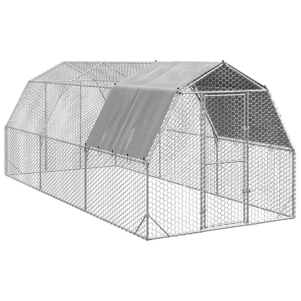 Poulailler avec toit 2,5x6x2,25 m acier galvanisé