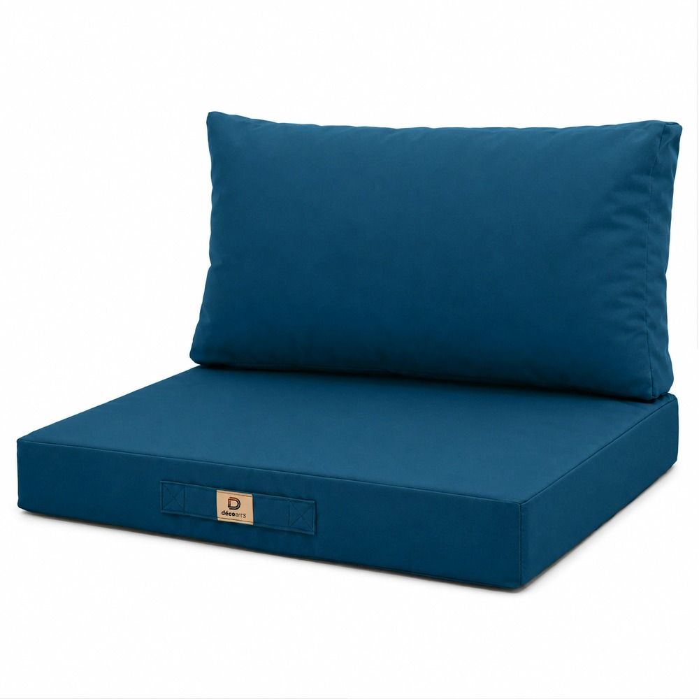 Coussins pour salon de jardin déhoussable 60x70cm bleu pétrole