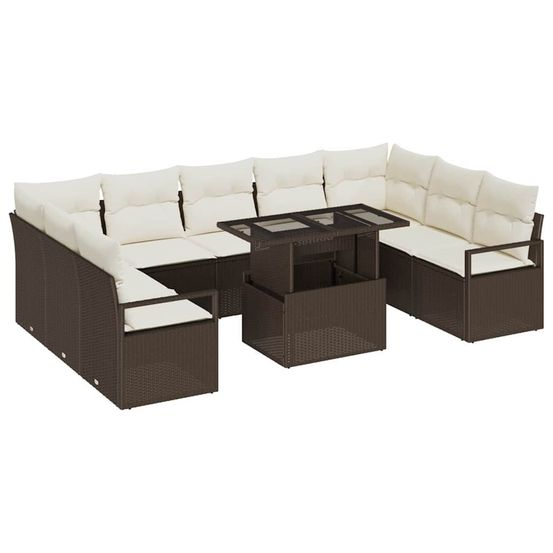 Ensemble de canapé de jardin 10 pc 9-nombre de places