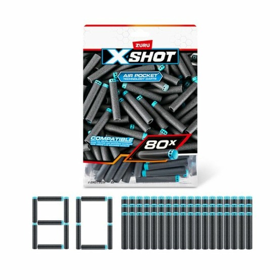 Jouet xshot - fléchettes en mousse - 80 unités