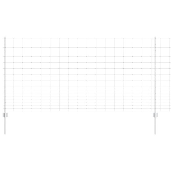 Clôture avec poteau argenté 1,2 x 25 m acier