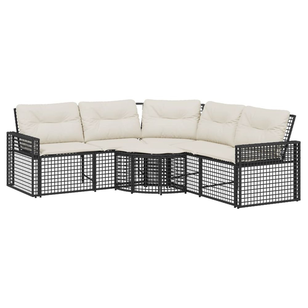 Canapé de jardin et coussins et repose-pied en forme de l rotin