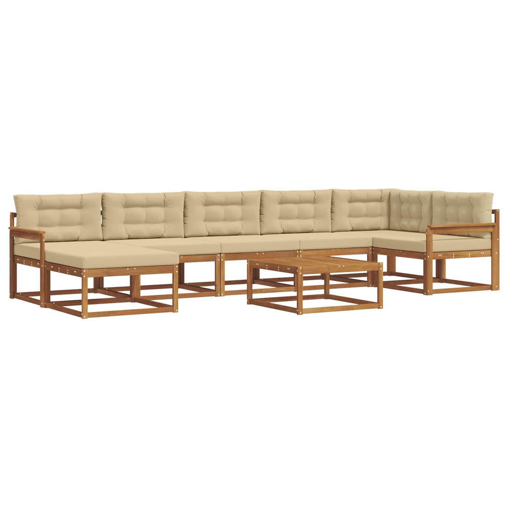 Ensemble de canapés d'extérieur 8 pcs naturel et beige