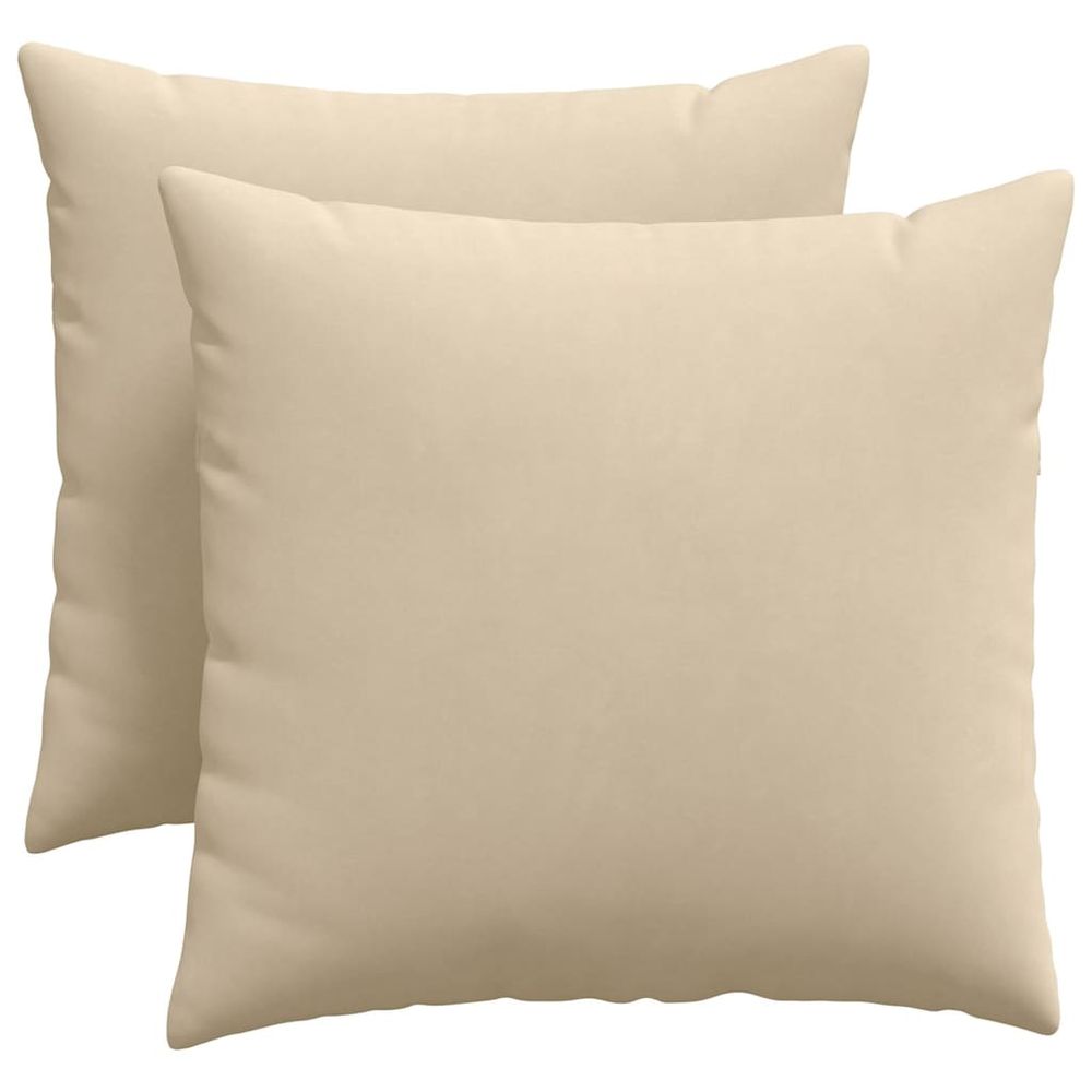 Coussins de canapé 2 pc tissu crème 50 x 50 cm