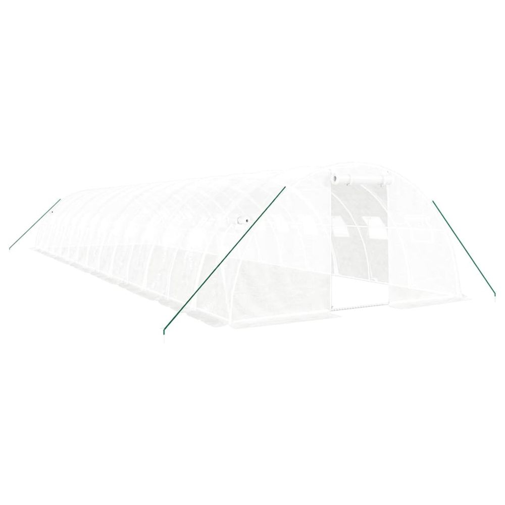 Serre avec cadre en acier blanc 56 m² 14x4x2 m