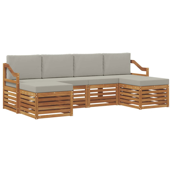 Ensembles de canapés avec coussin 6 pcs gris naturel et clair