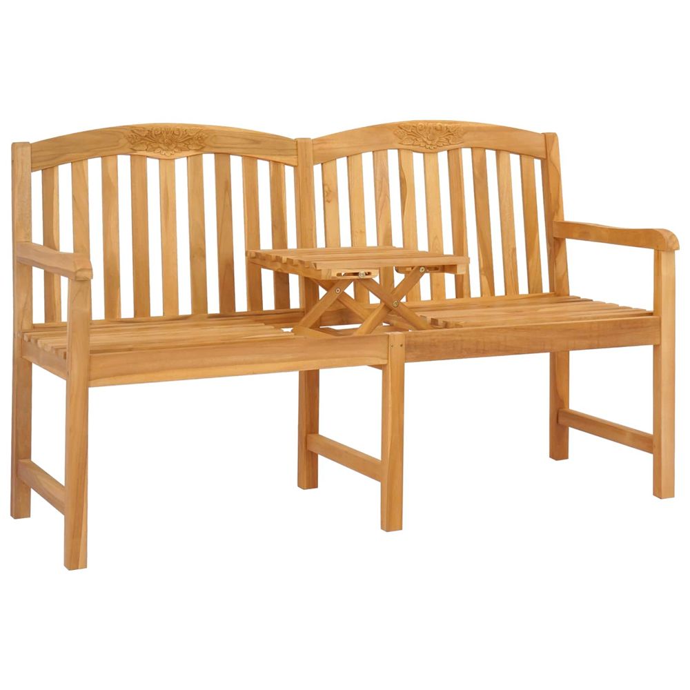 Banc en bois sculpté en rose 150,5 x 60 x 95 cm