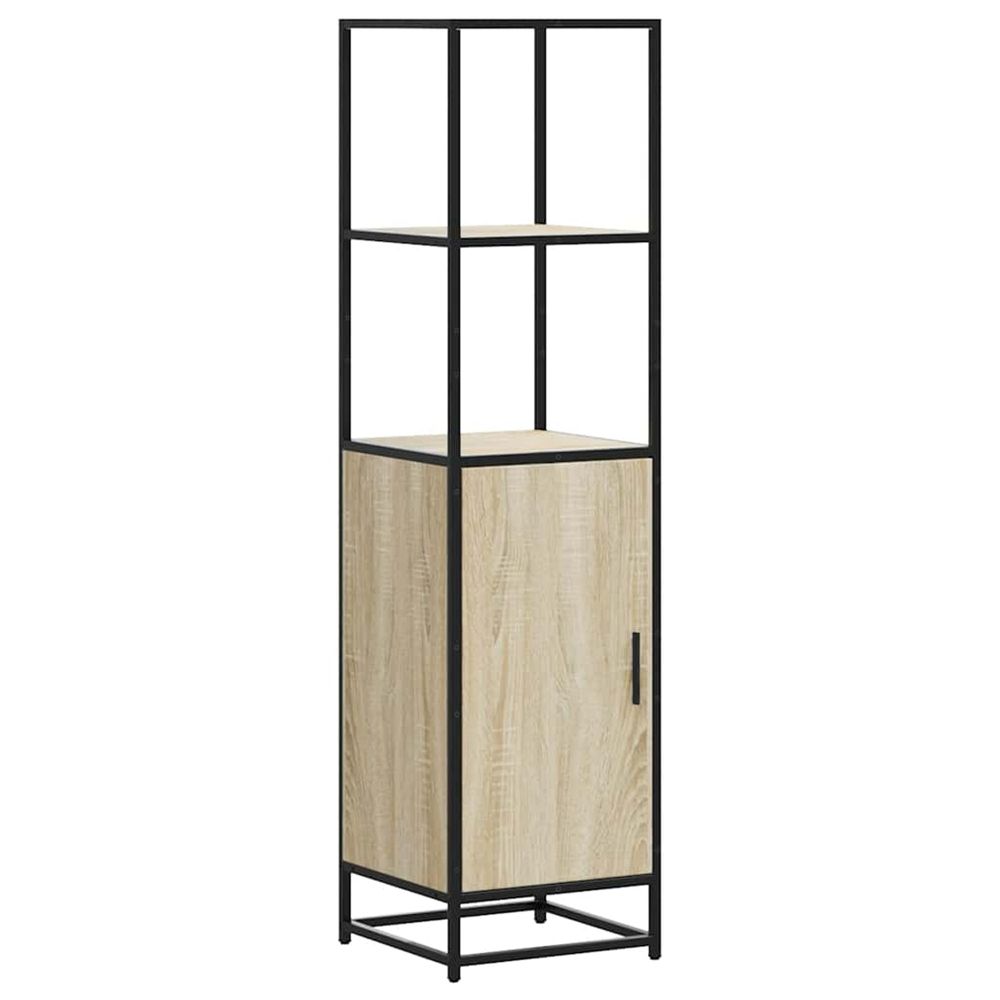 Buffet haut chêne sonoma 35,5x35x139 cm bois d'ingénierie métal