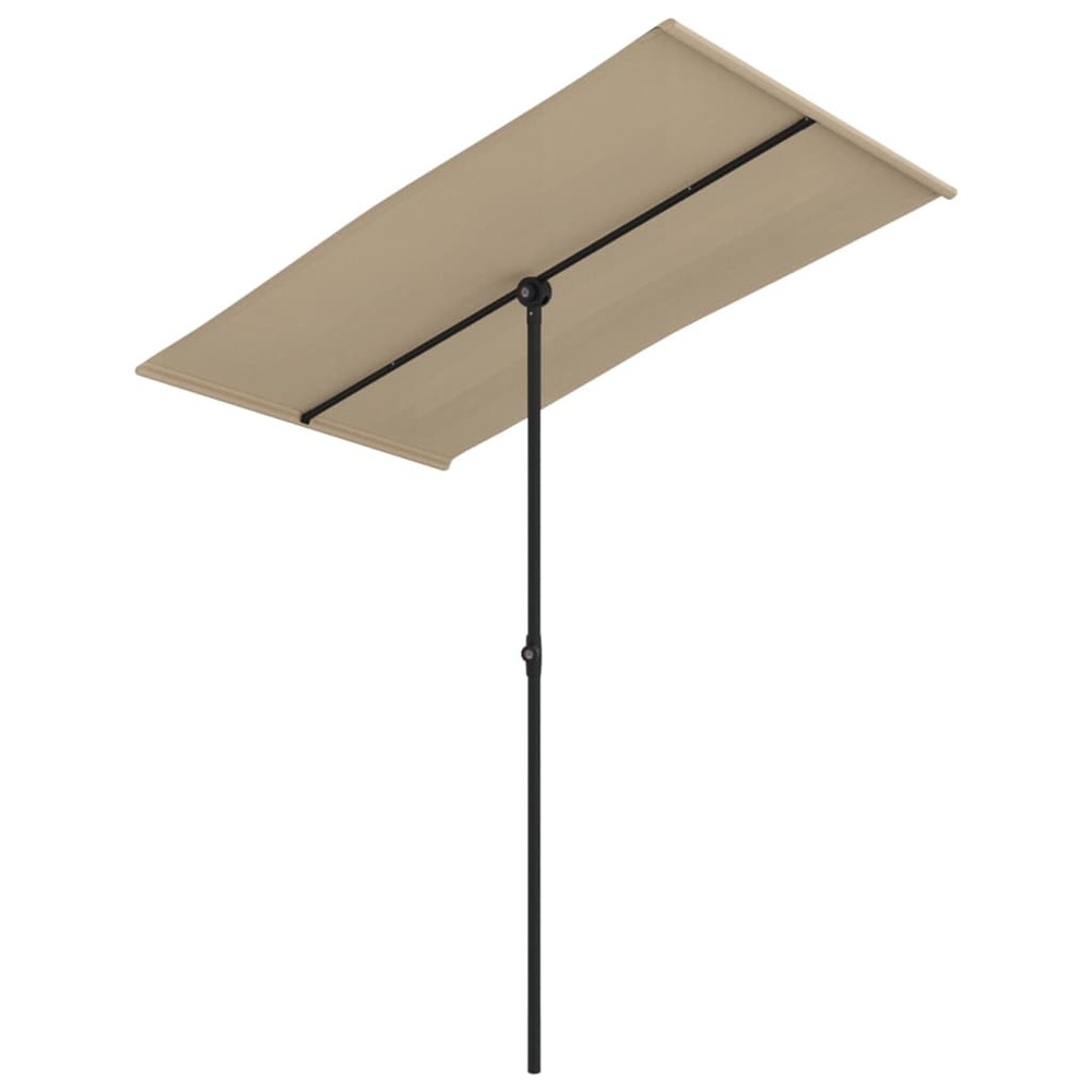 Parasol d'extérieur avec mât en aluminium 180 x 130 cm taupe