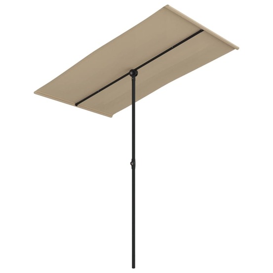 Parasol d'extérieur avec mât en aluminium 180 x 130 cm taupe