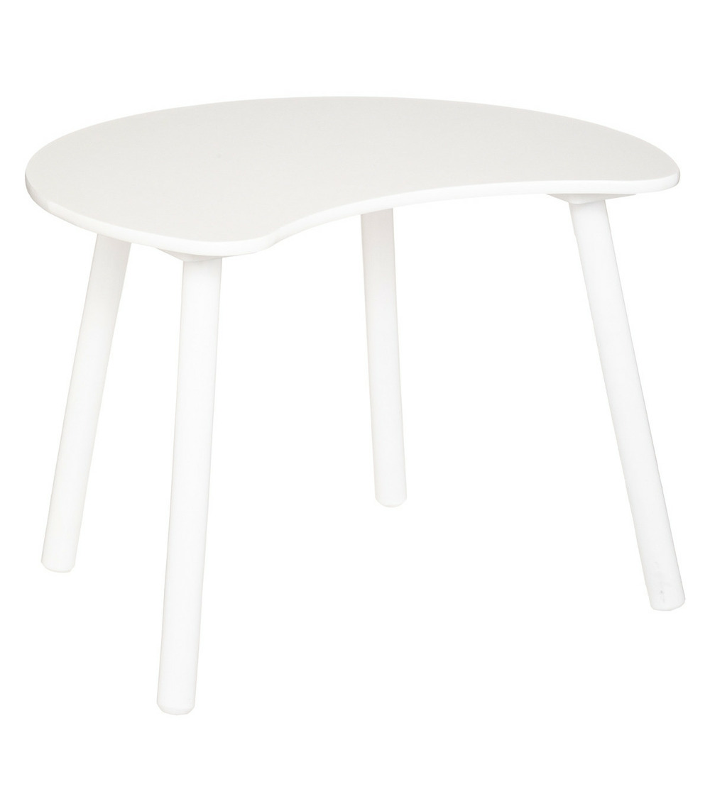 Table pour enfant en bois blanc forme lune