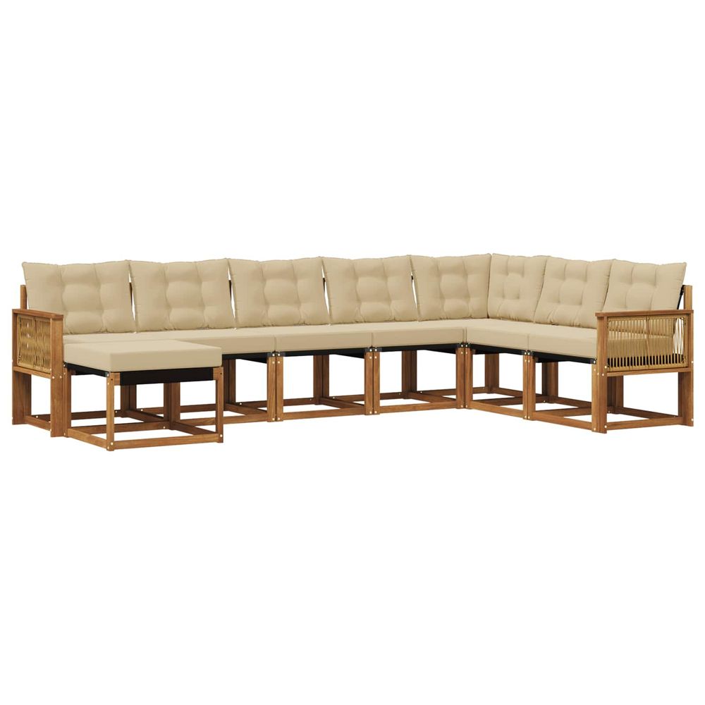 Ensemble de canapés d'extérieur 8 pc naturel et beige