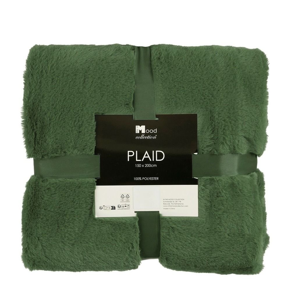 Mica decorations bronte plaid polaire - l200 x l150 cm - vert foncé