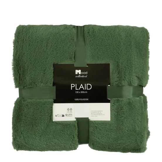 Mica decorations bronte plaid polaire - l200 x l150 cm - vert foncé