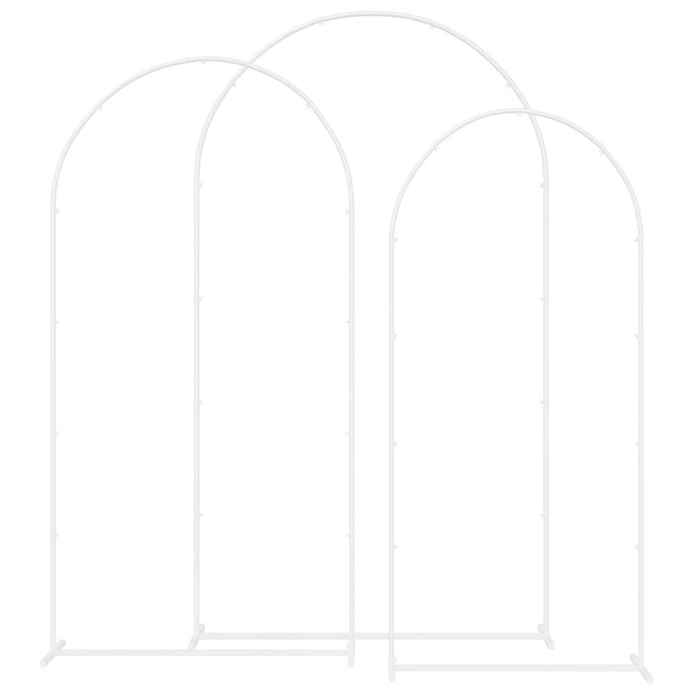 Arche de mariage 3 pc blanc 120 x 40 x 217 cm acier