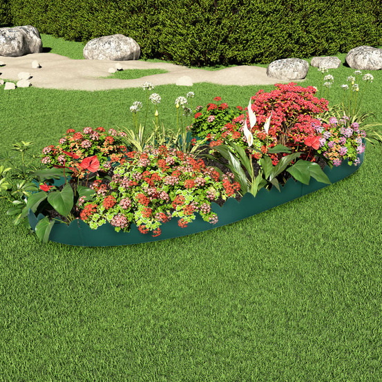 Bordures de jardin 10 pcs vert 65x15 cm pp